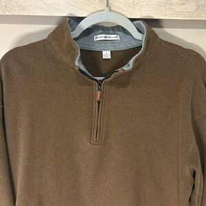 Peter Millar quarter zip size large with leather zip